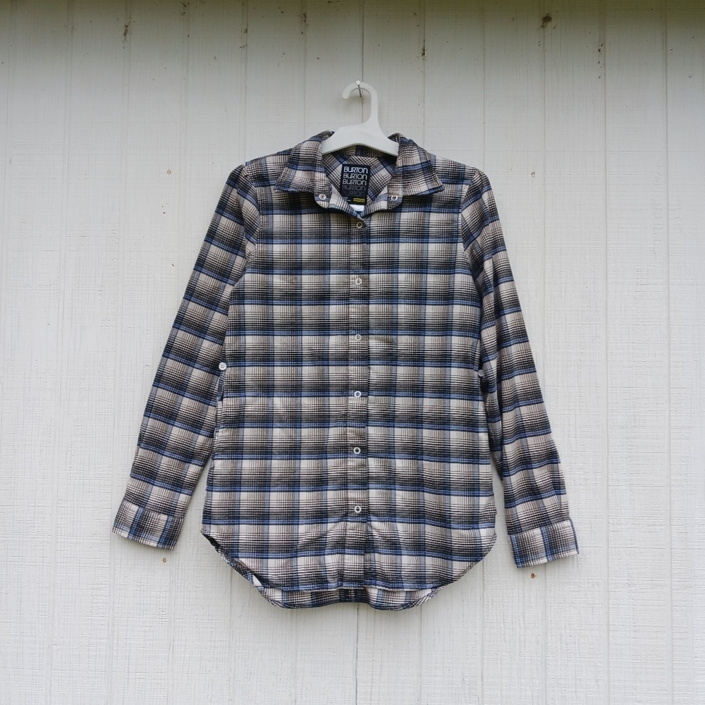 Burton Dry Rise WB Blitz Snowboarding Flannel Shacket Tunic Womens Sz S